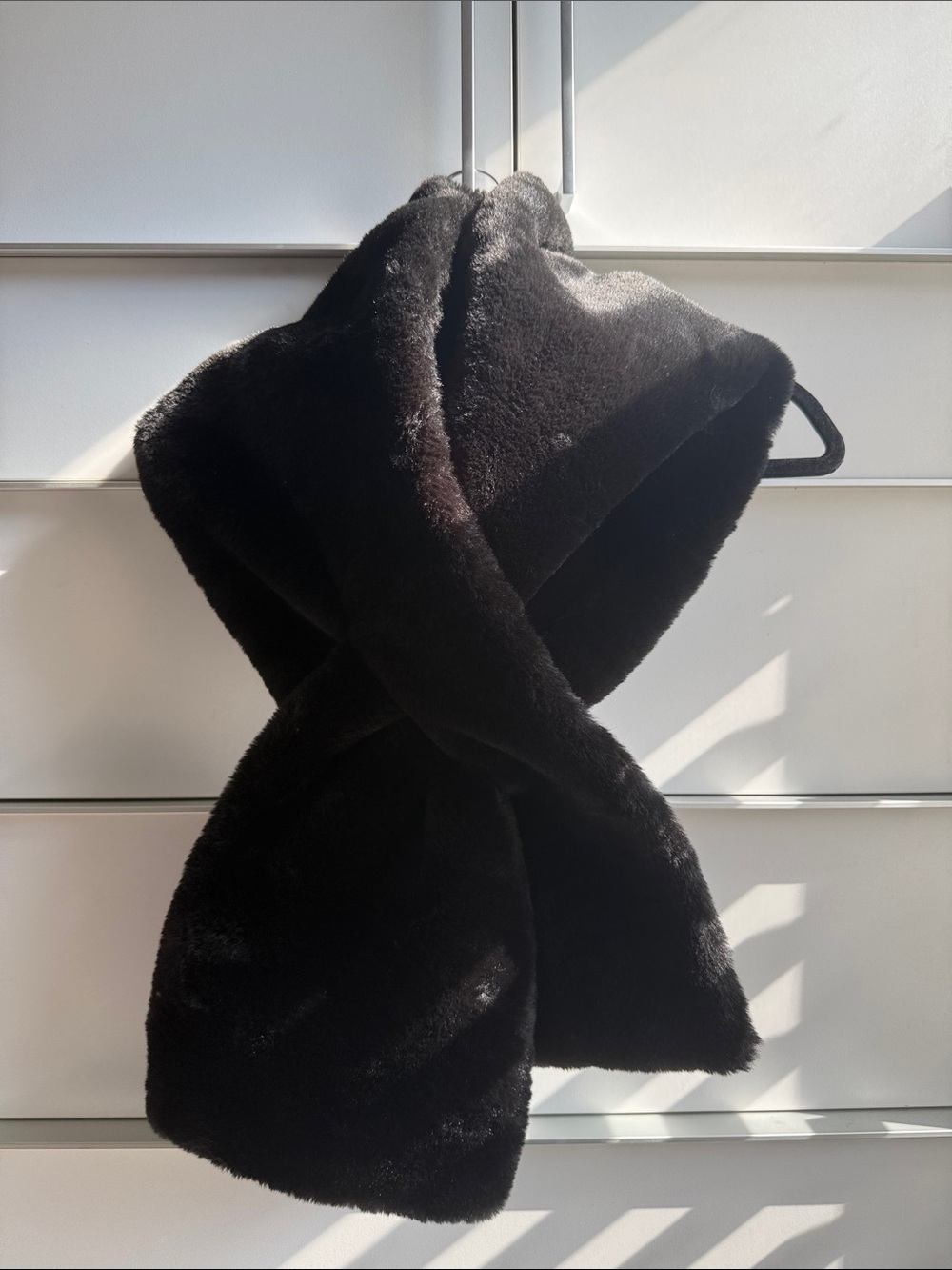 Banana Republic Black Faux Fur Scarf Wrap